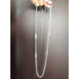 Long silver necklace